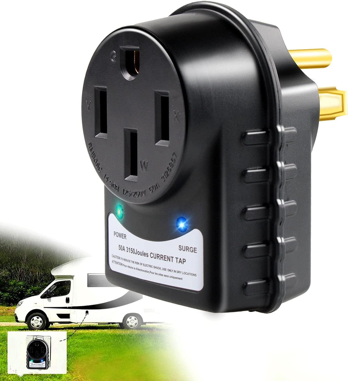 50 Amp RV Surge Protector with LED Indicator Light J833435