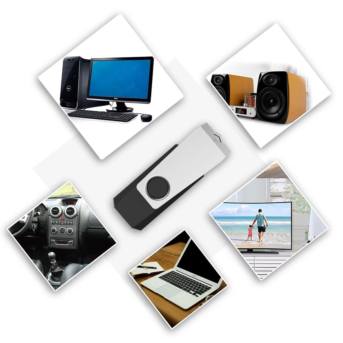 10PCS 128MB USB 2.0 Flash Drive Black N1091
