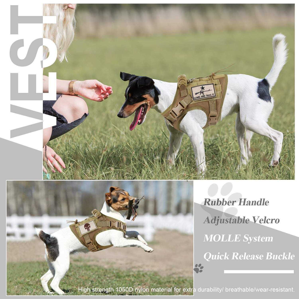 Adjustable MOLLE Dog Training Harness with Rubber Handle L864