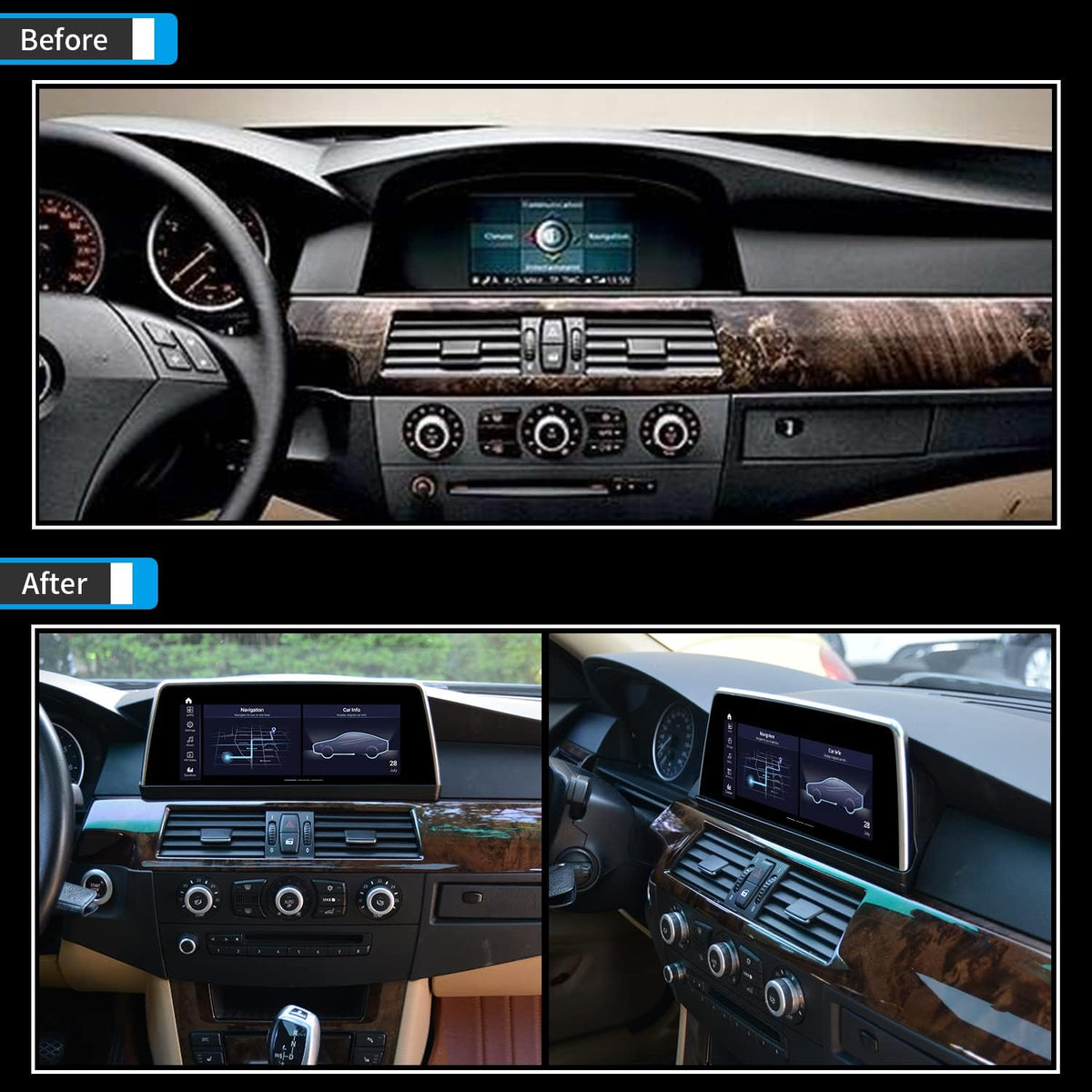 Blue Anti-Glare Vertical Screen 10.25 Android 11 Auto Carplay Snapdragon 662 8 Core 4+64GB for BMW E60 E61 CCC S816435
