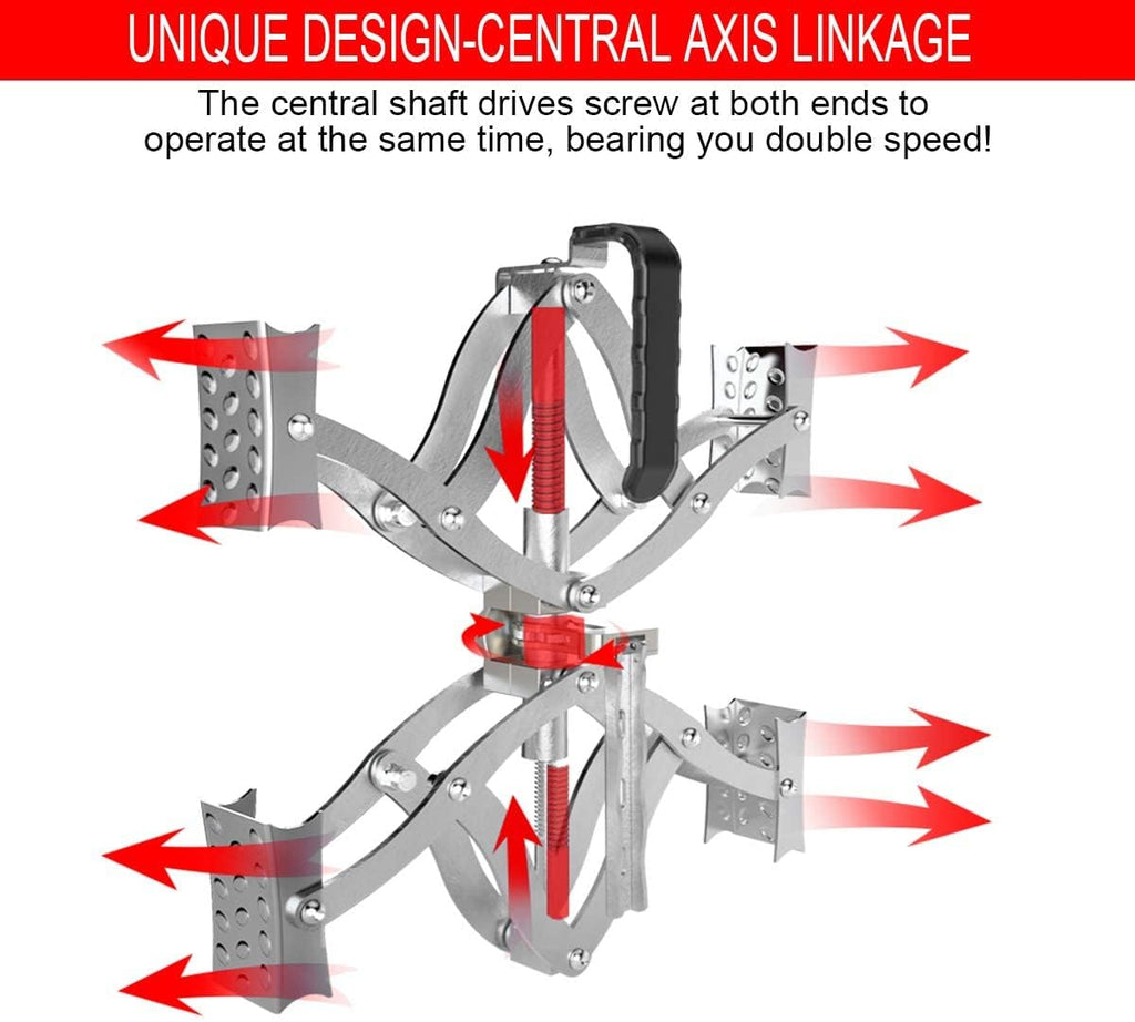 2 Sets 8'' to 17'' Wheel Chocks Stabilizer with Wrench and Code Lock D514515