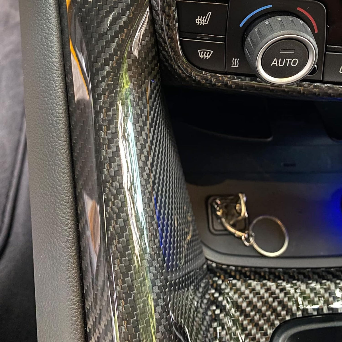 Real Carbon Fiber Car Control Side Gears Panel Protective Cover Trims G474689