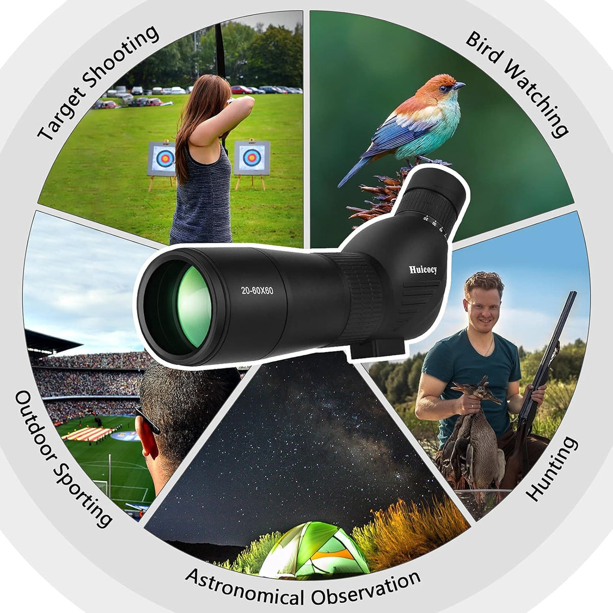 20-60x60mm Zoom Spotting Scope with Tripod V19625