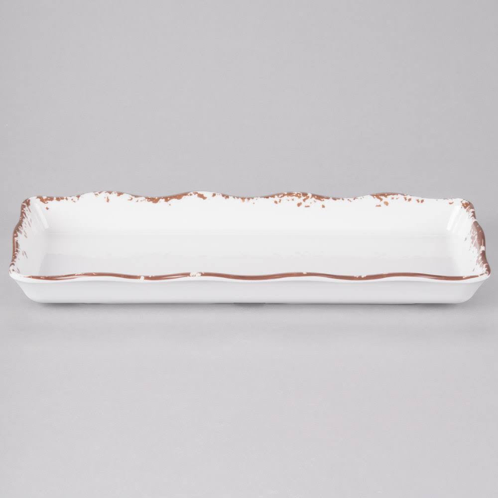 Tuscan Scalloped Melamine Rectangular Display Tray - 6/Pack R985701