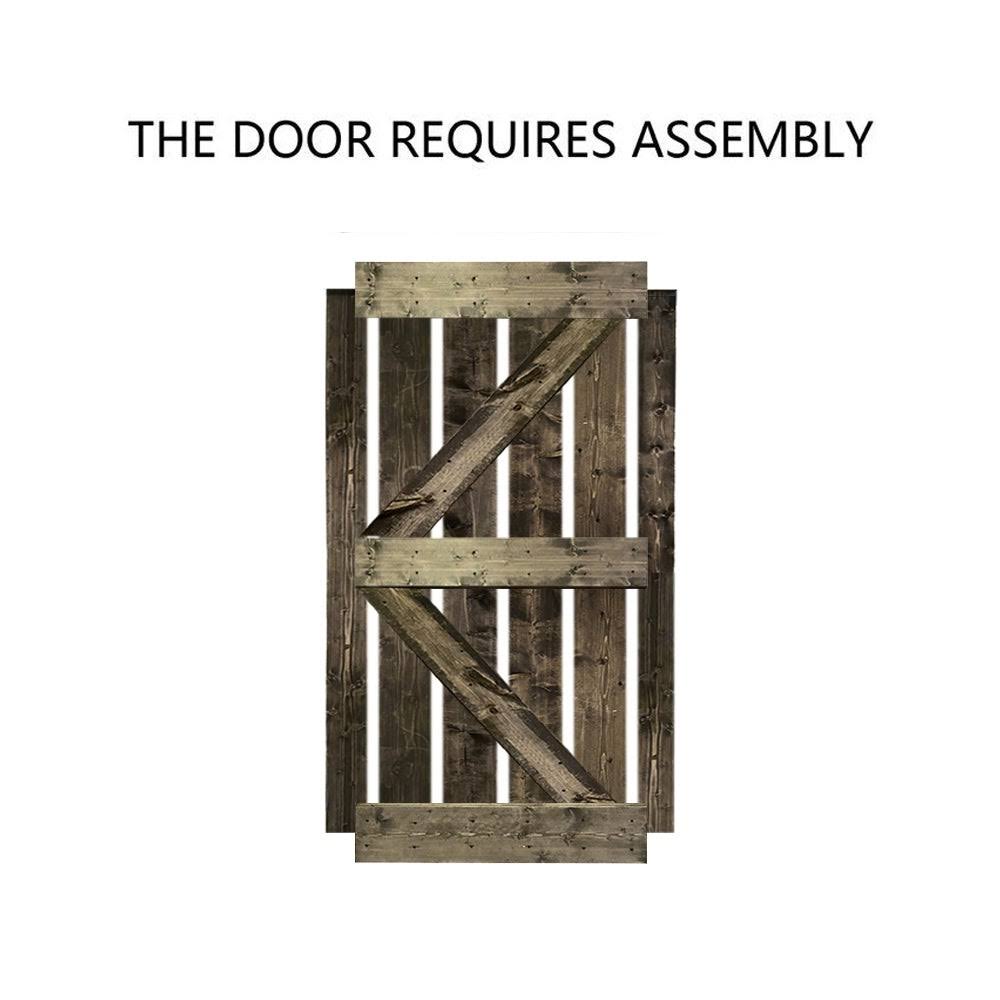 Stained Wood Sliding Barn Door with Hardware Kit M32759