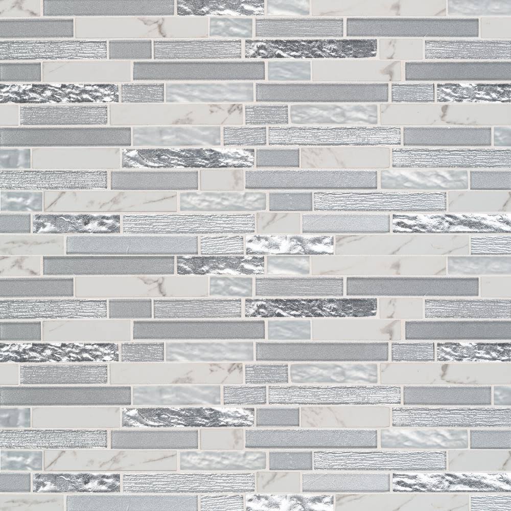 11.81 in. x 12 in. x 8mm Glass Mesh-Mounted Mosaic Tile V300