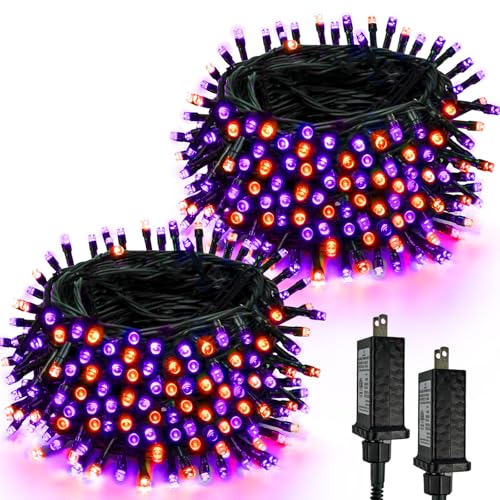 2 Pack 66FT 200 LED String Lights Warm White to Multicolor Waterproof with Timer V6024
