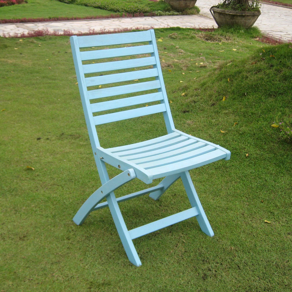 White Acacia Folding Patio Chair Set of 2 E536