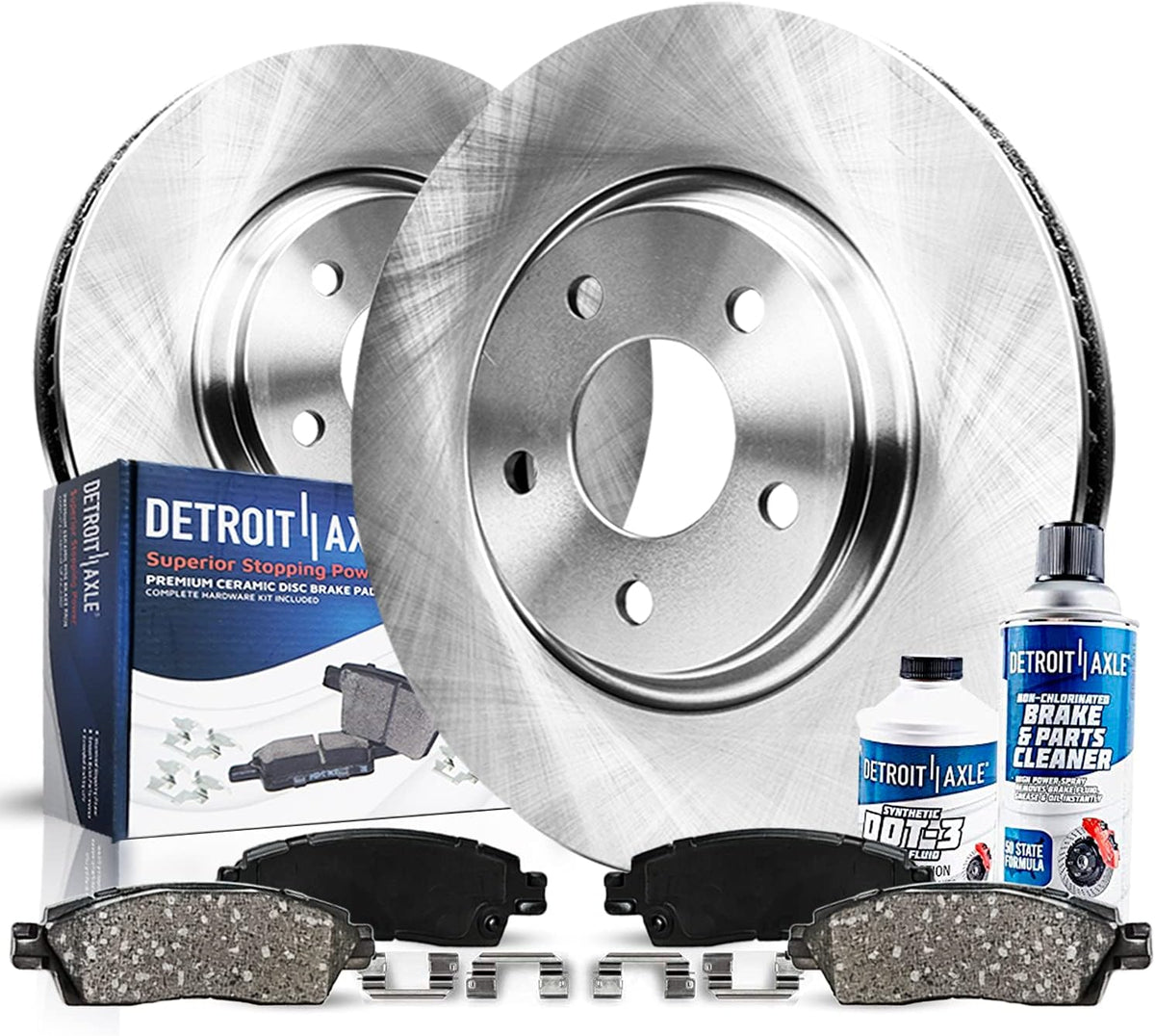 Front Disc Rotors Ceramic Brake Pads 6pc Set D64670