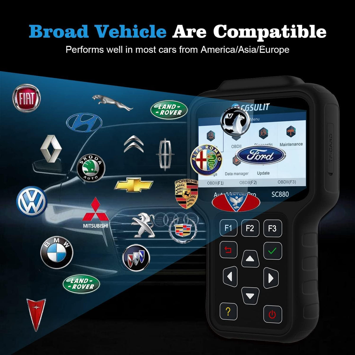 OBD2 Diagnostic Scanner with EPB ABS SAS SRS Reset V348