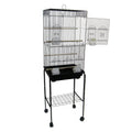 Black Tall Flat Top Bird Cage with Stand, 18 inch x 14 inch Q569483