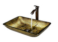 Bronze Rectangular Vessel Bathroom Sink with Faucet K97648