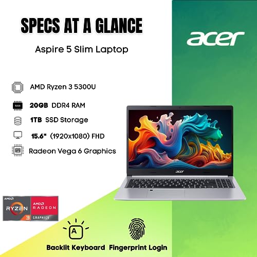 15.6" Full HD Display Laptop with Backlit Keyboard, 12GB RAM, 512GB SSD V547405