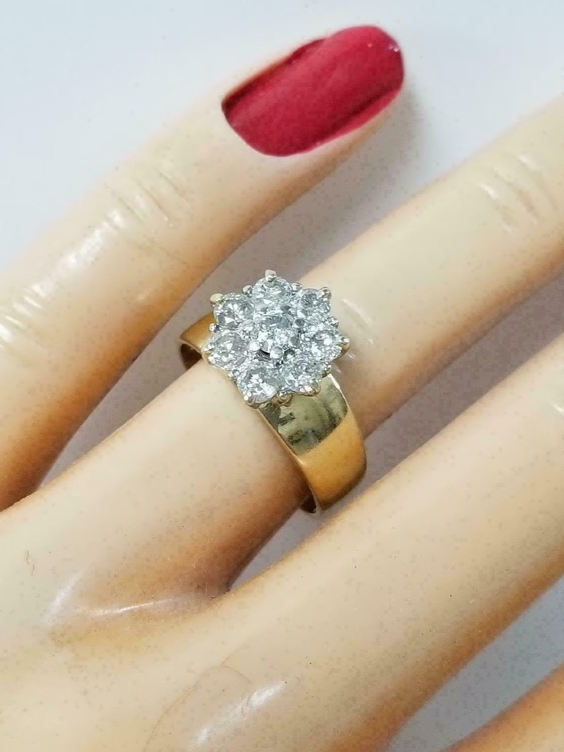 14K Yellow Gold Finish Lab-Created Diamond Engagement Ring F1866