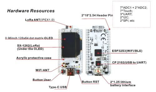 915MHz SX1262 ESP32 Development Board with 1200mAH Battery F729