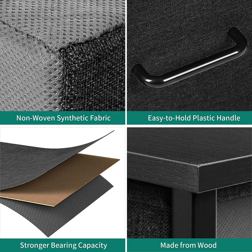 Black Gray 8 Drawer Fabric Dresser Z55557