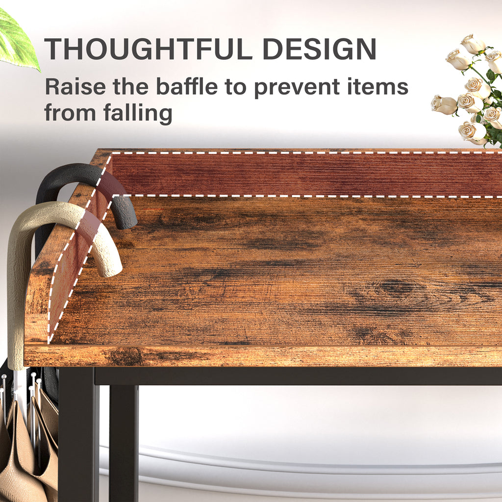 Rustic Brown 55" Console Table with Charging Station L3756