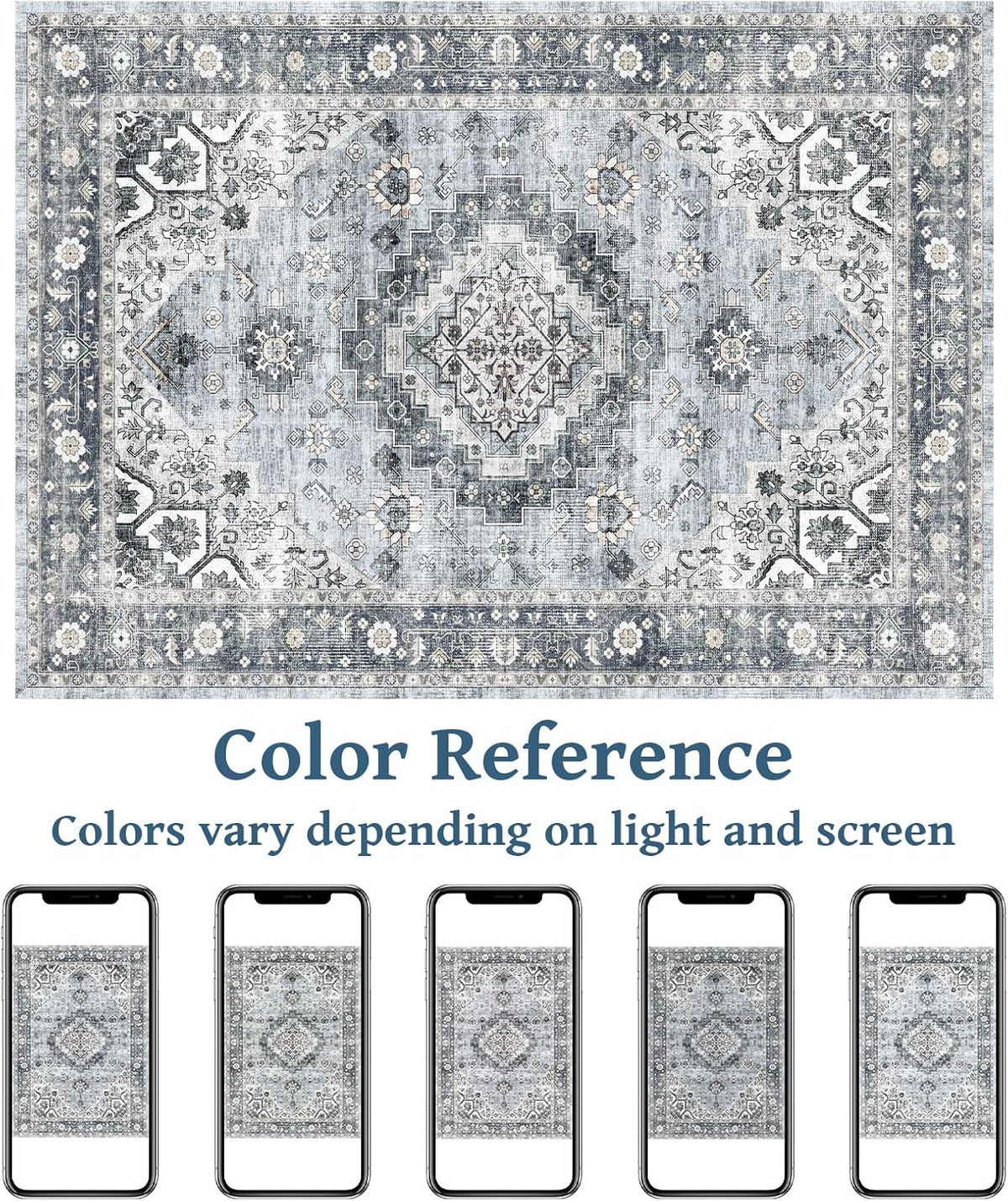 Machine Washable 5x7 Area Rug T708056