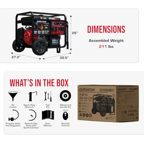13,000-Watt 500cc Dual Fuel Portable Generator Z287
