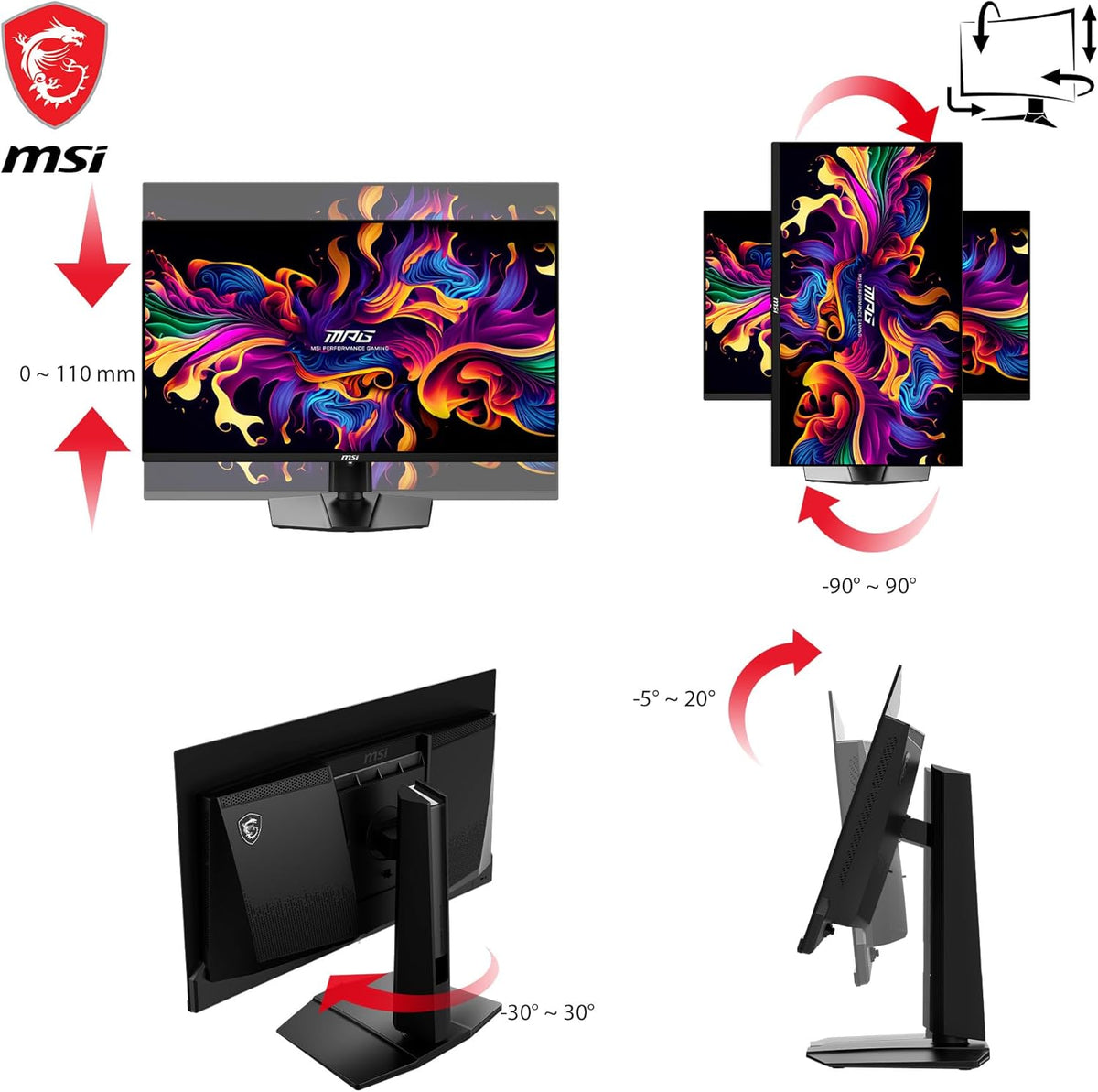 27 OLED Gaming Monitor, 2560 x 1440 QHD, 360Hz, True Black HDR 400 B302