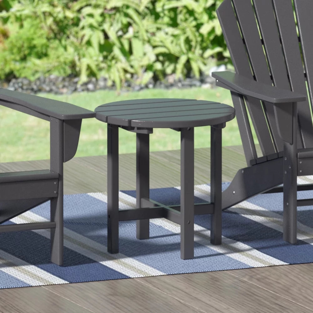 18" Round Plastic Outdoor Patio Side Table L7869
