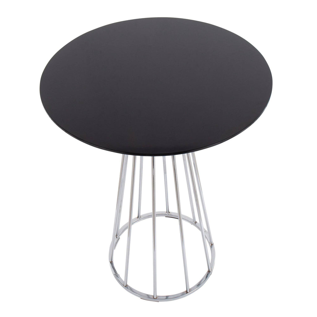 Black Wood Chrome Counter Height Table N925
