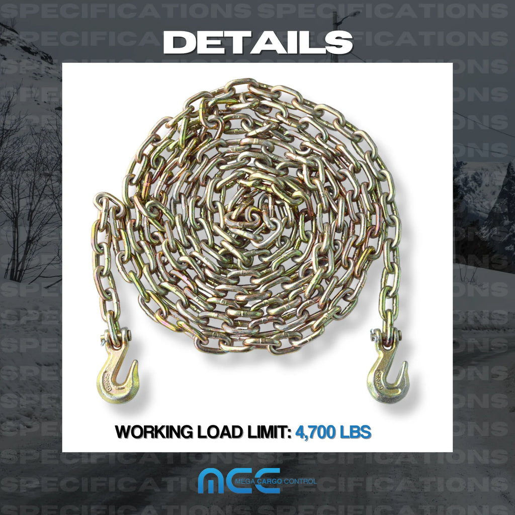 2 Pack G70 5/16" x 20' Tow Chain with Grab Hook N9284