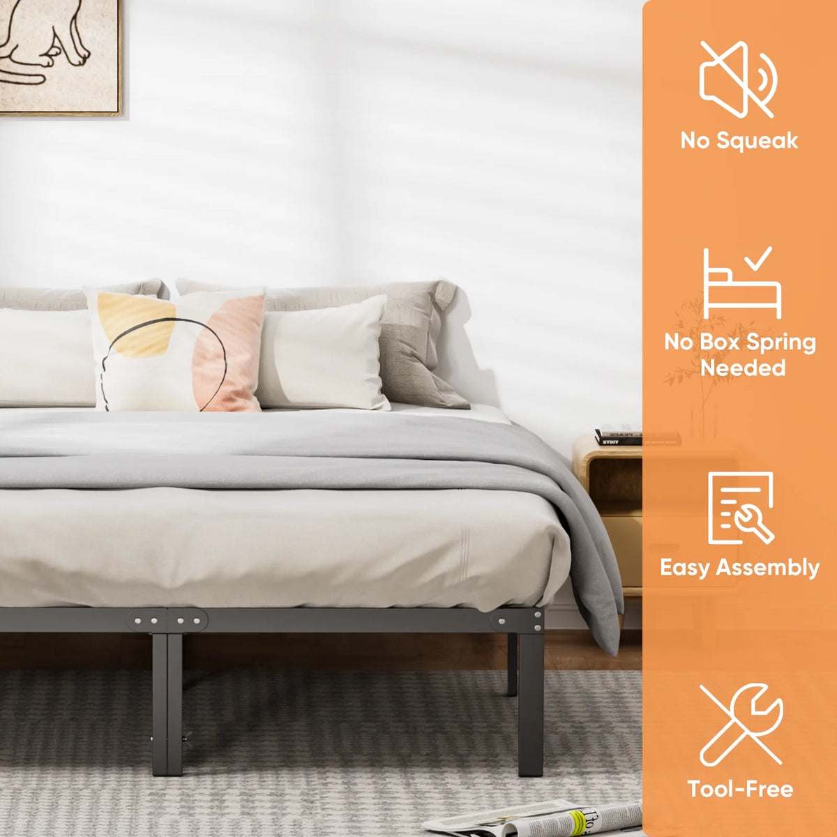 Queen Metal Platform Bed Frame H161038