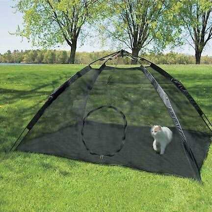 Black Large Outdoor Cat Tent Q921113
