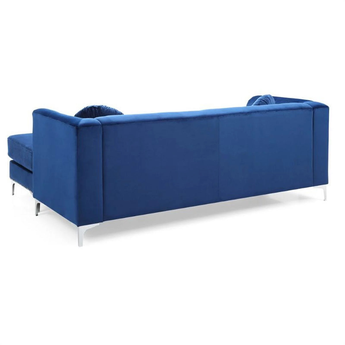 Velvet Sofa Chaise and Loveseat in Navy Blue Q70029