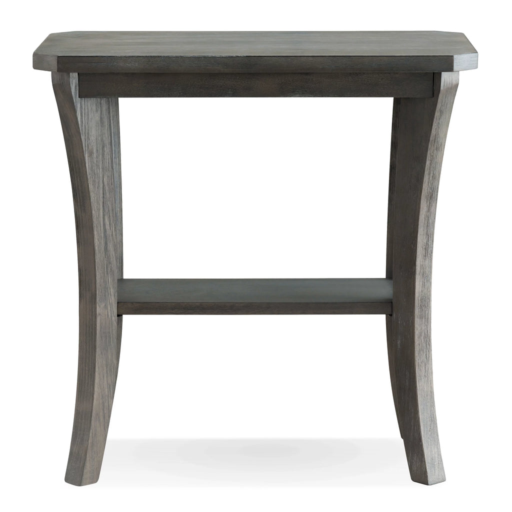 Rustic Gray Narrow Side Table with Shelf G420877