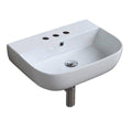 White Three Hole Bathroom Sink O40716