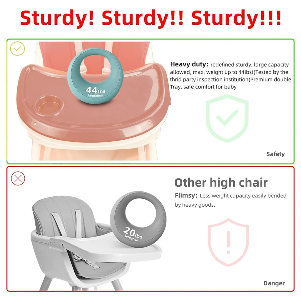 Pink 4-in-1 Baby Highchair with Five-Point Snap Button S8289