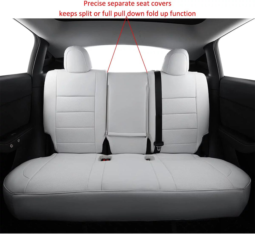 Custom Fit Car Seat Covers Full Set Leatherette White F785254