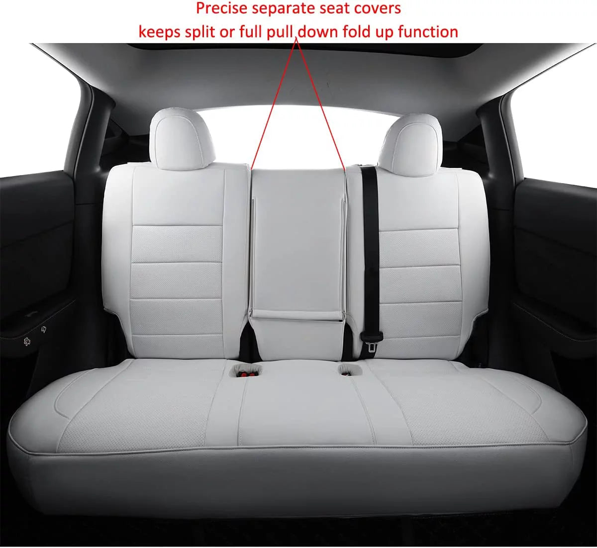 Custom Fit Car Seat Covers Full Set Leatherette White F785254