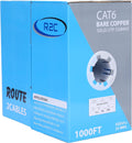 Cat6 Plenum Solid Bare Copper Ethernet Cable 1000ft Blue W846