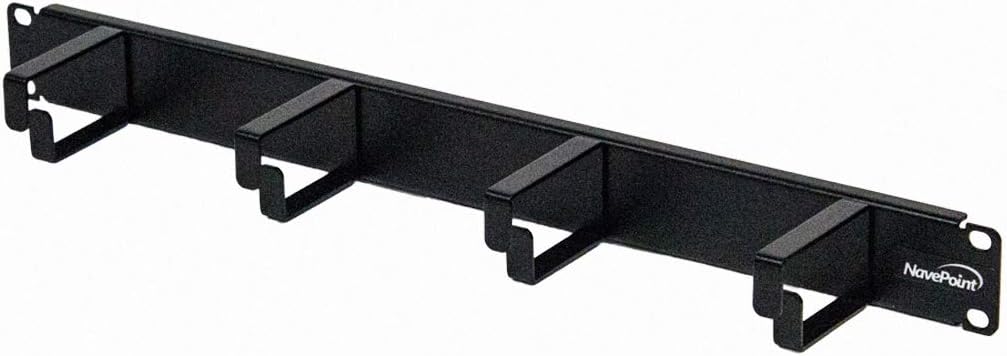 1U 19-Inch Rack Mount Cable Management Panel Black 2-Pack O95510