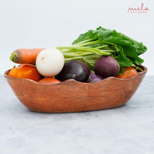 Footed Wooden Fruit Bowl (Mangowood, Natural) O62043