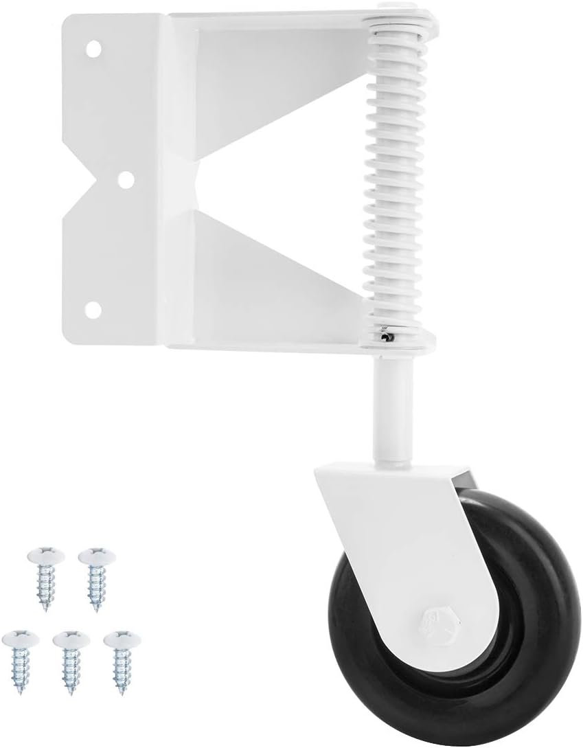 White Spring Loaded Gate Caster C25998