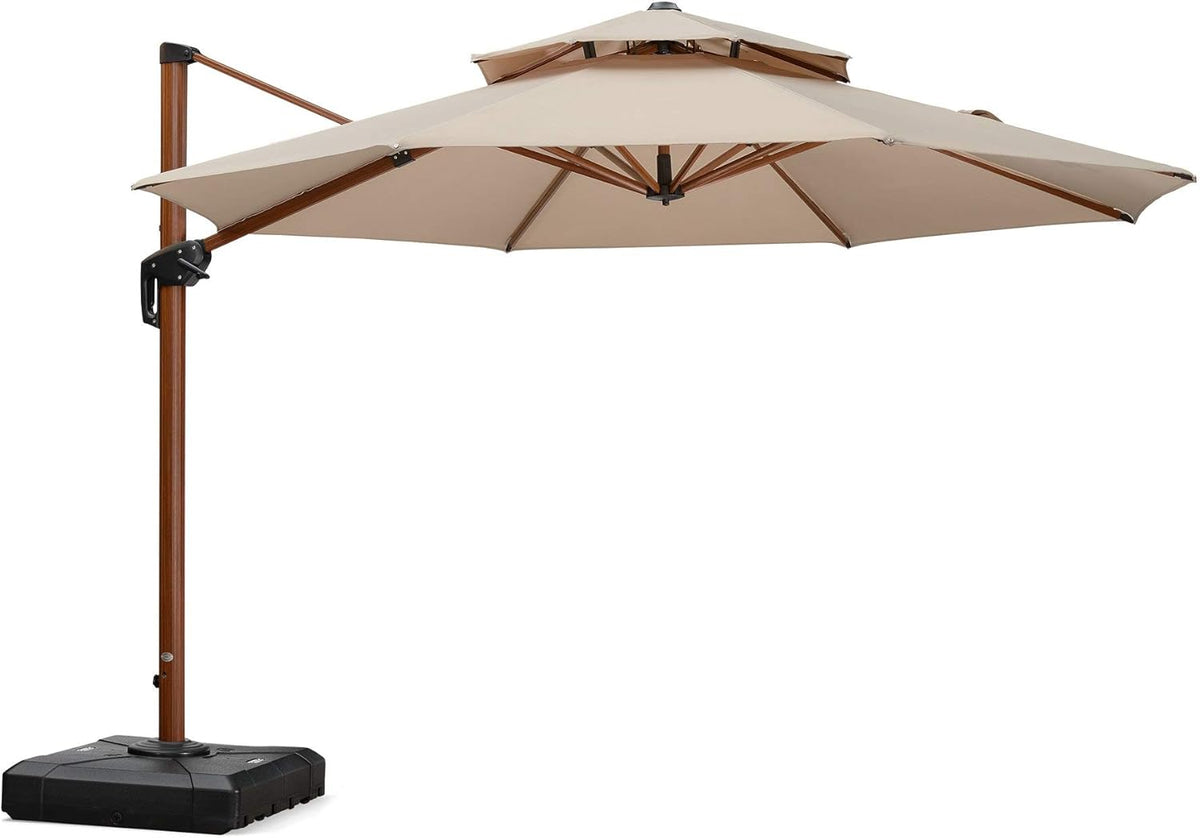 11ft Beige Cantilever Patio Umbrella L593249