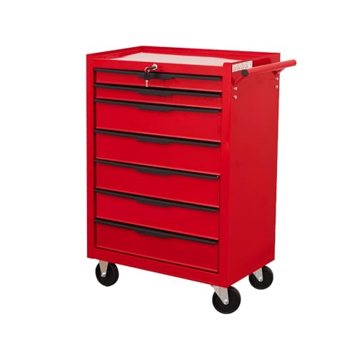 6-Drawer Rolling Metal Tool Chest with Wheels and Keyed Locking S6392