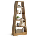 6-Tier Tall Wooden Ladder Bookcase in Warm Umber I338