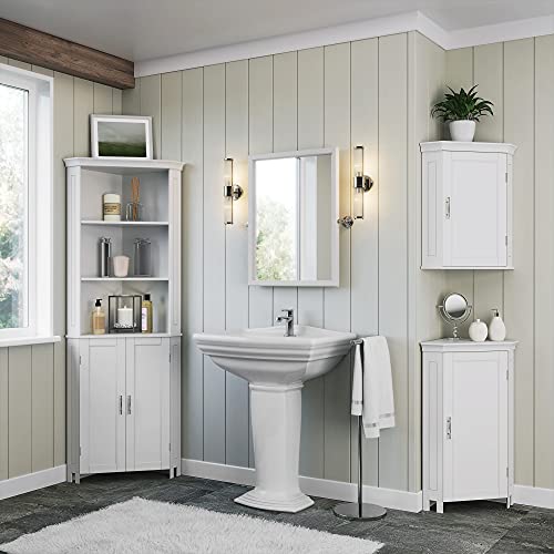 White Corner Storage Wall Cabinet Q21689