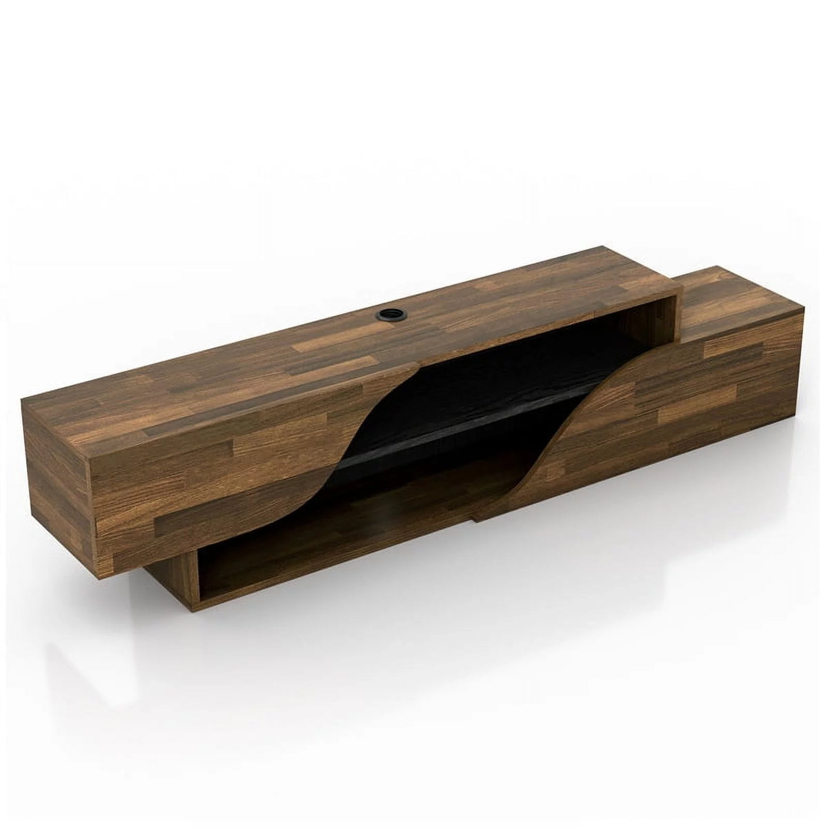 Brown Hickory 2-Shelf Floating TV Console Q2060