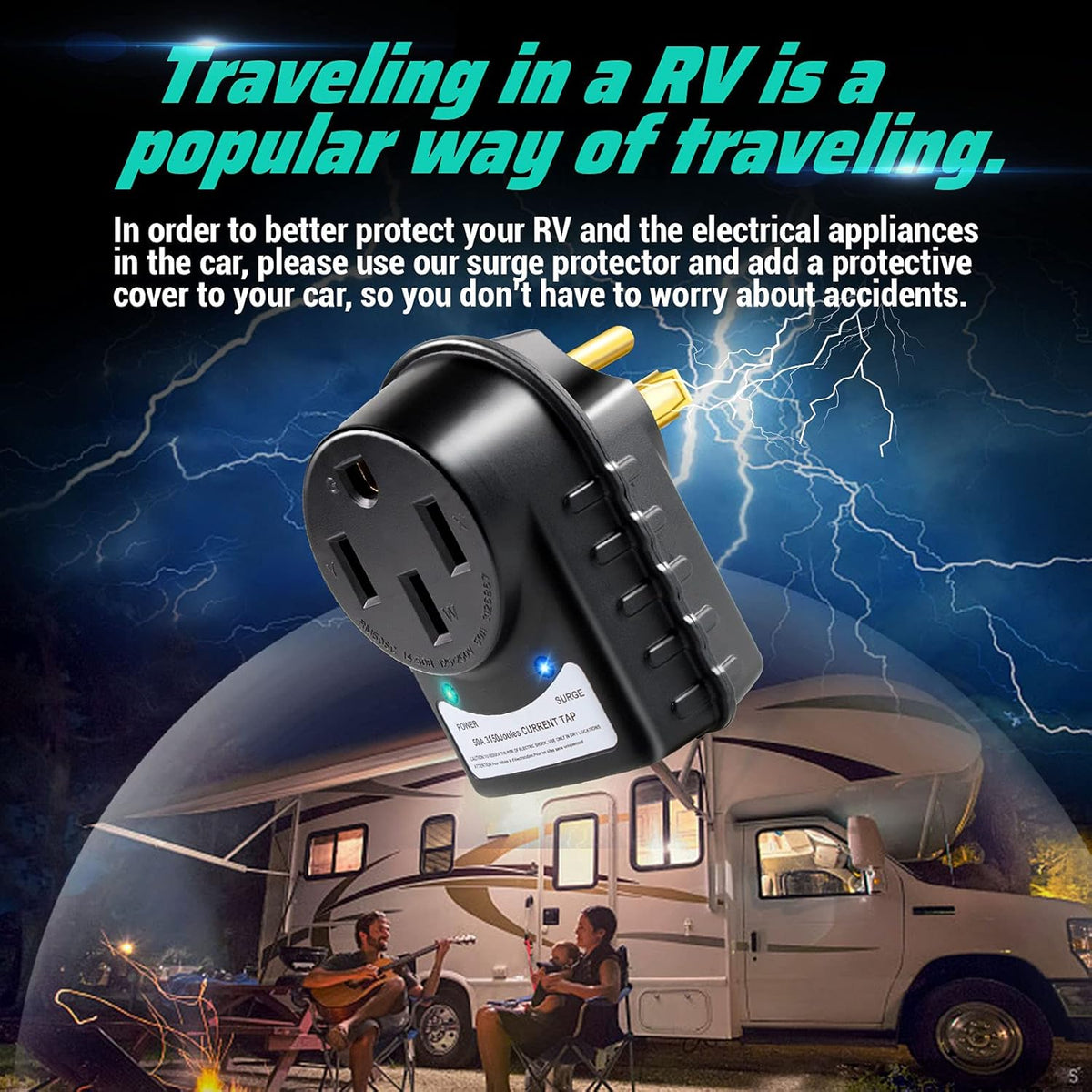 50 Amp RV Surge Protector with LED Indicator Light J833435