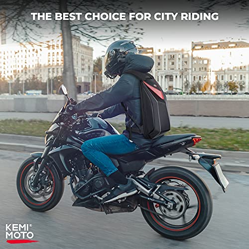 Motorcycle Backpack Hardshell Helmet Backpack Expandable Large Capacity Riding Bag Water Resistant Lightweight B424
