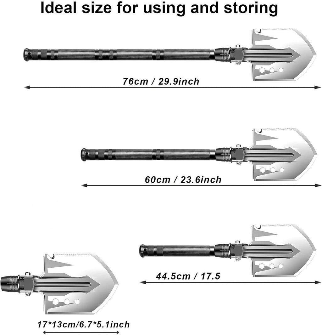 Foldable High Carbon Steel Tactical Shovel with Adjustable Tube J4233
