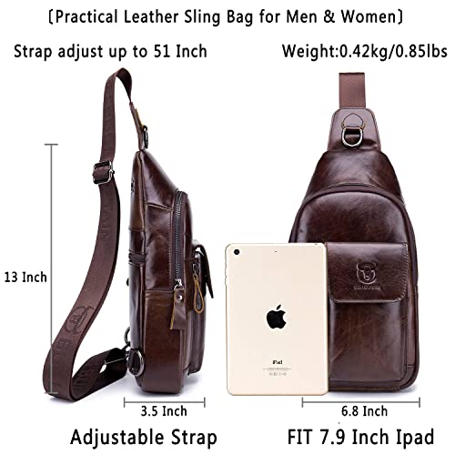 Mens Leather Crossbody Sling Bag Z24756