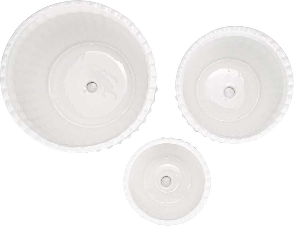 Ceramic Flower Plant Pots with Saucer, Set of 3 in Different Sizes A501319
