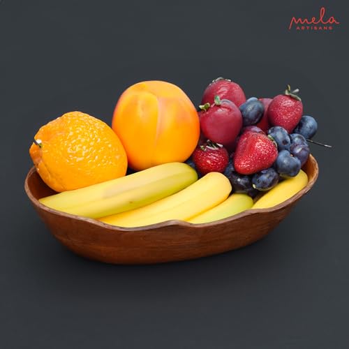 Footed Wooden Fruit Bowl (Mangowood, Natural) O62043